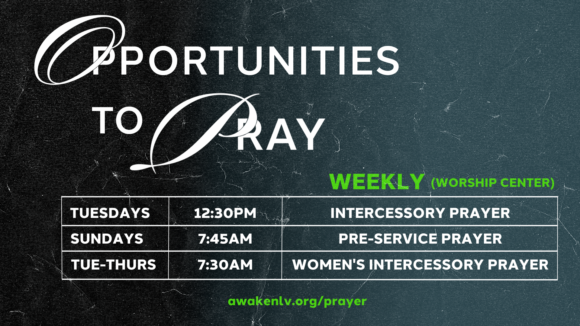 Prayer revised (WEEKLY) Screen